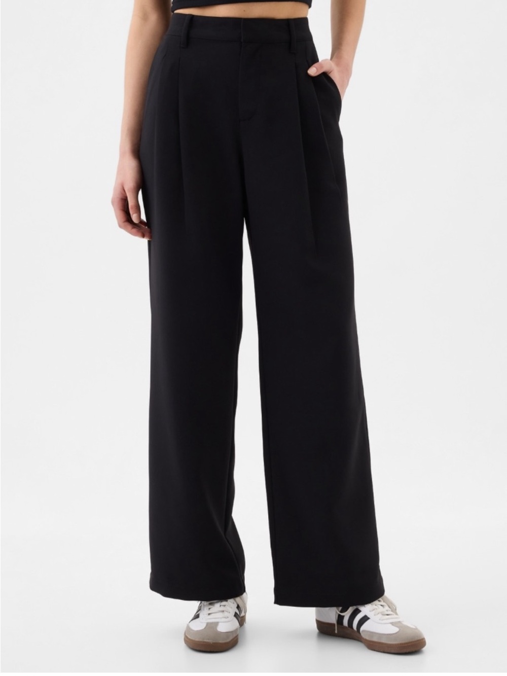 GAP Black High-Waist Wide-Leg Trousers size 0